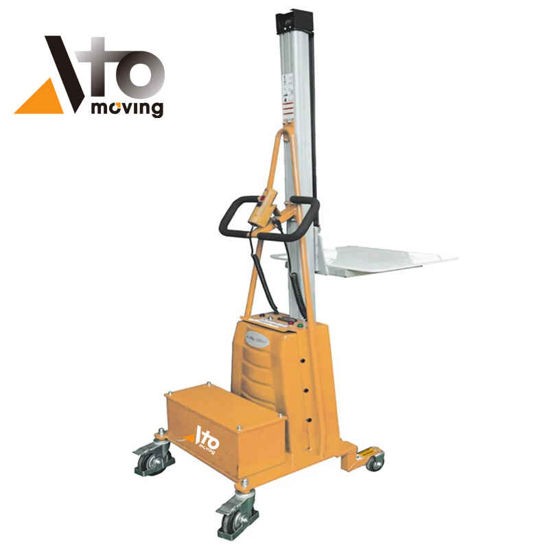 Electric counterbalanced stacker with compact design and 100kg lifting capacity