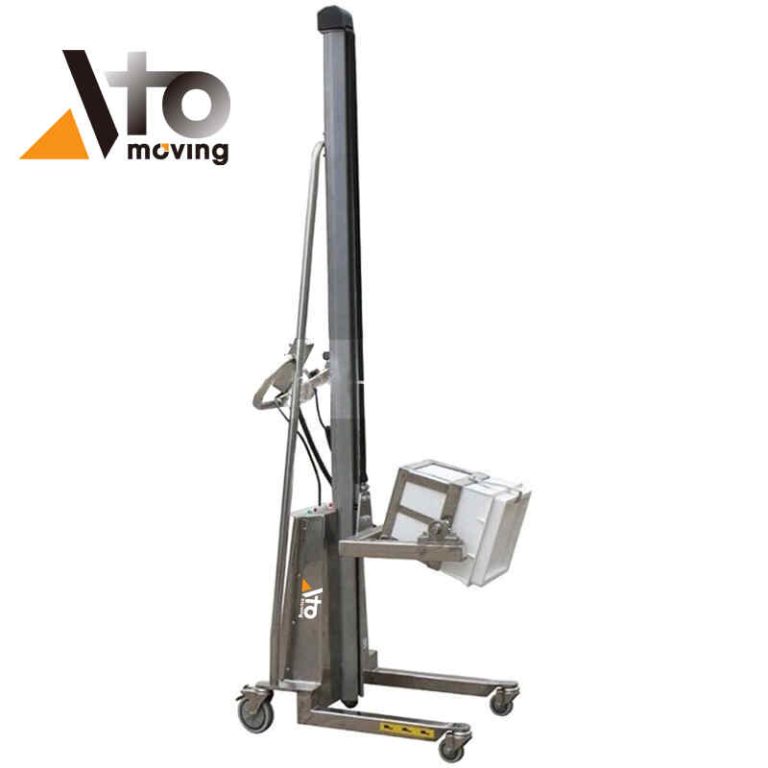 Compact stainless steel lift stacker with 150kg capacity