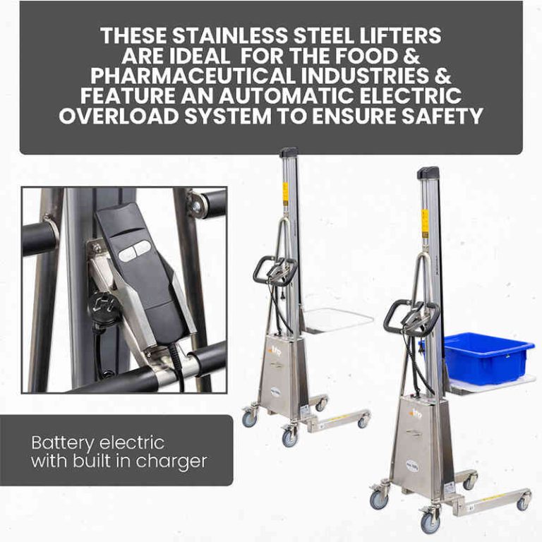 Mini stainless steel lift stacker with 150kg load capacity for precise material lifting