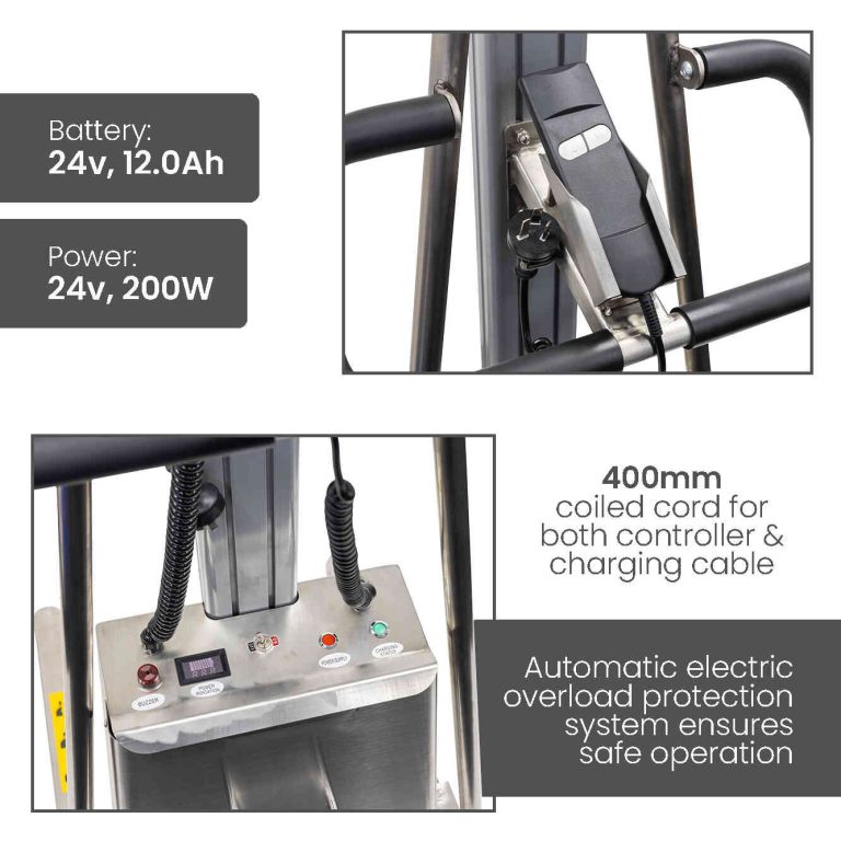150kg lift stacker with automatic electric overload protection system