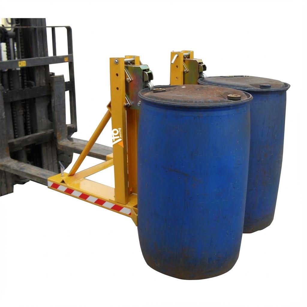 Double Grips 55 Gallon Drum Forklift Attachment Drum Transporter_1_1_4