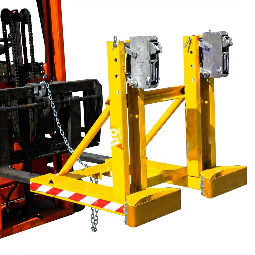 Double Grips 55 Gallon Drum Forklift Attachment Drum Transporter_1_1_5