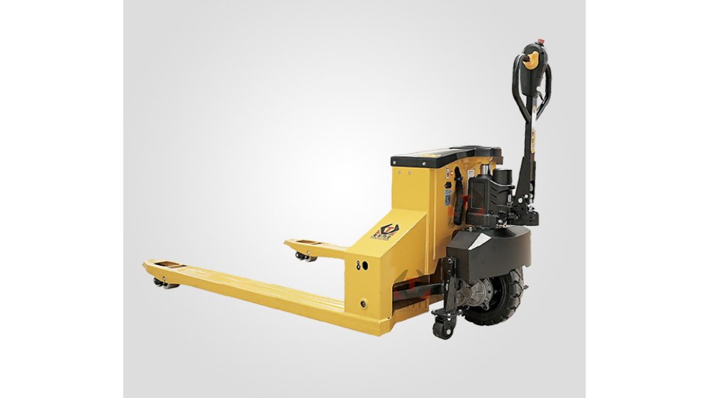 Tianyu Lishi heavy-duty electric pallet truck with ergonomic control handle, built for reliable performance in logistics, manufacturing, and distribution center operations.
