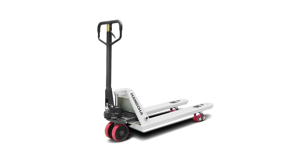 Hangcha 2.5-ton hand pallet truck, manual pallet jack with ergonomic handle, ideal for moving pallets in warehouses and distribution centers.
